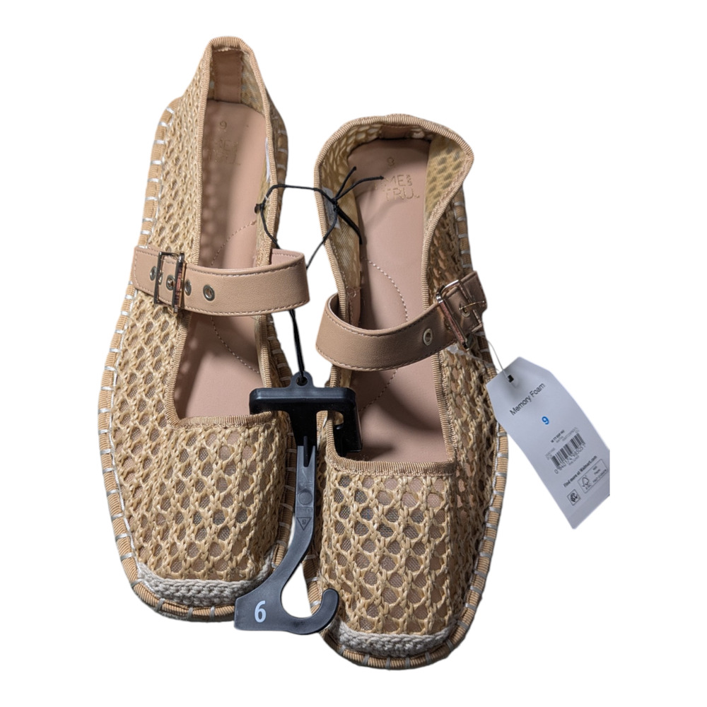 Time And Tru - Espadrille - Mary Jane Flats - Size 9 - NWT - Tan - Picture 2 of 8
